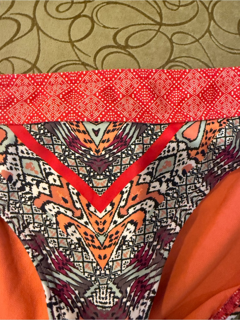 Prana Red and Orange Printed Tankini Set Medium - Picture 12 of 16